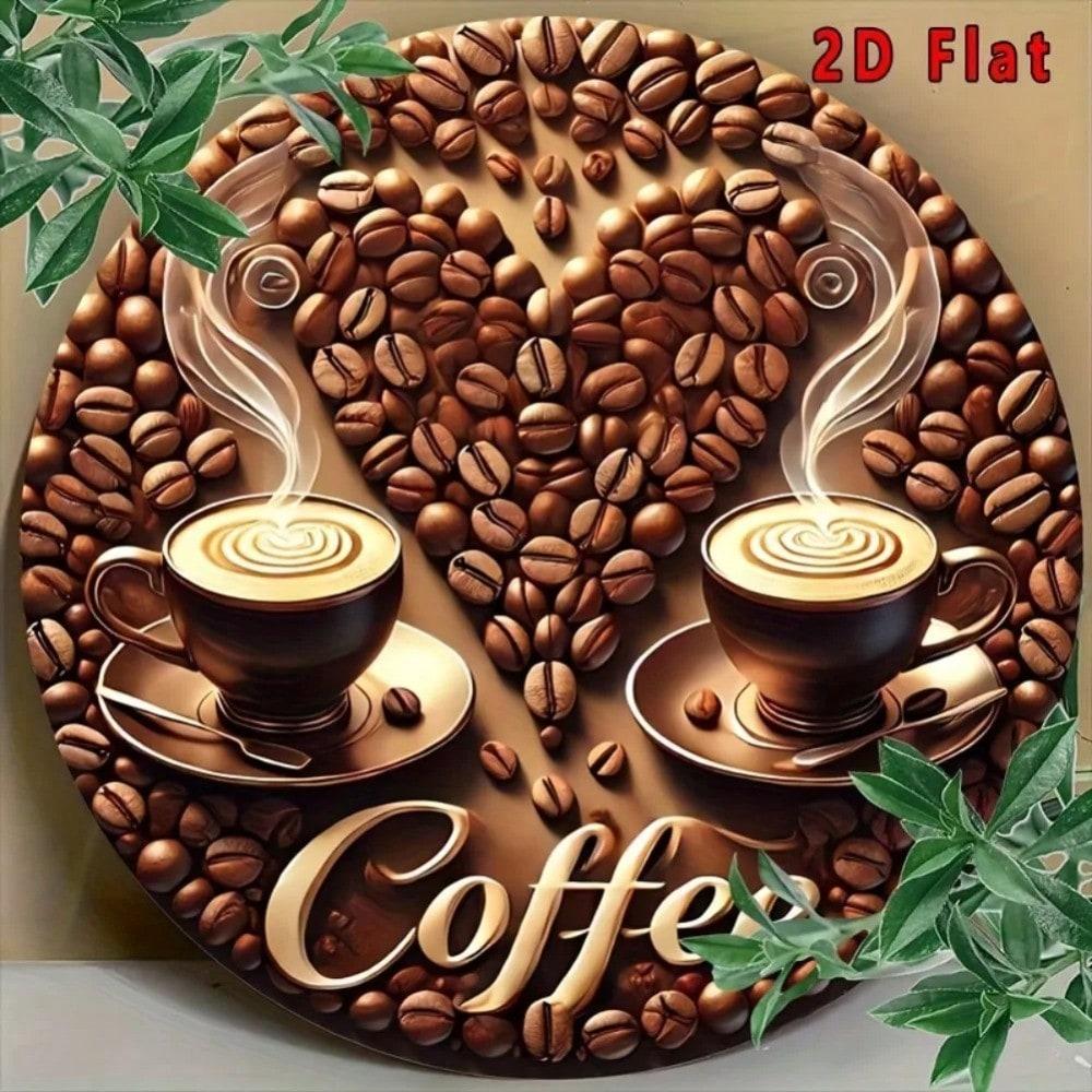 Metal Tin Sign Coffee Lovers Wall Art 8x8 Inches Waterproof Heat Resistant Home Decor