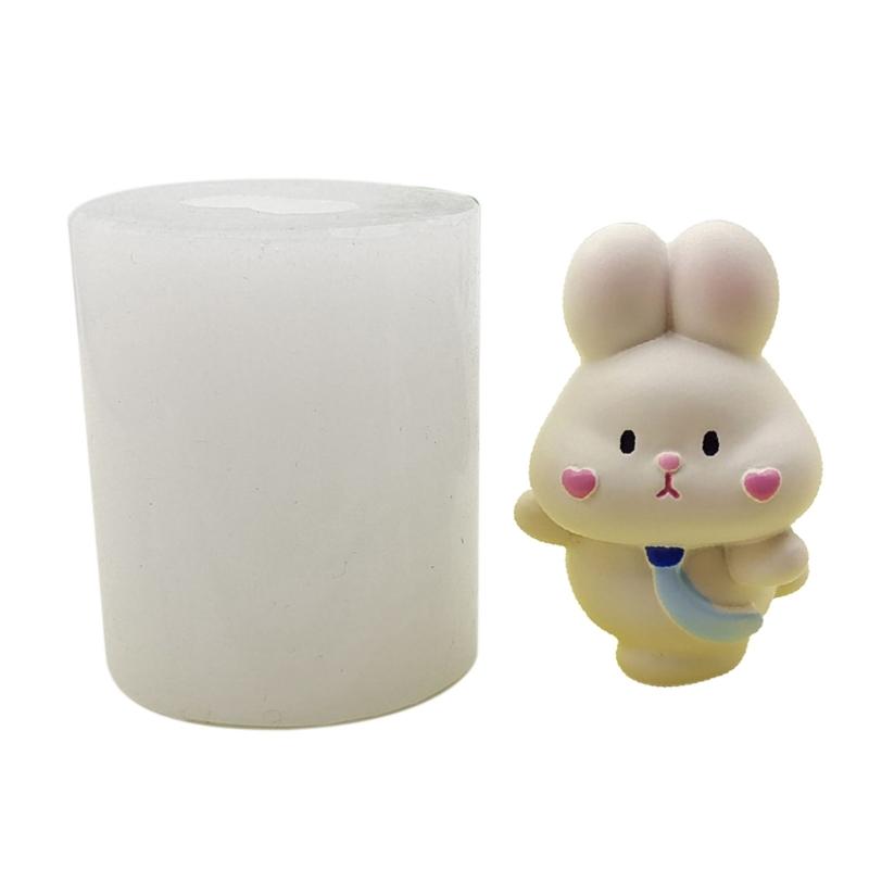 Cartoon Rabbits Silicone Molds Crafts Ornament Plasters Mold Handmade Scented Candle Mould Home Decorations Tool