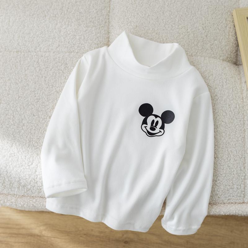 Kids Autumn Winter Thermal Half Turtleneck Cartoon Base Layer Shirt Unisex Baby Warm Top 80