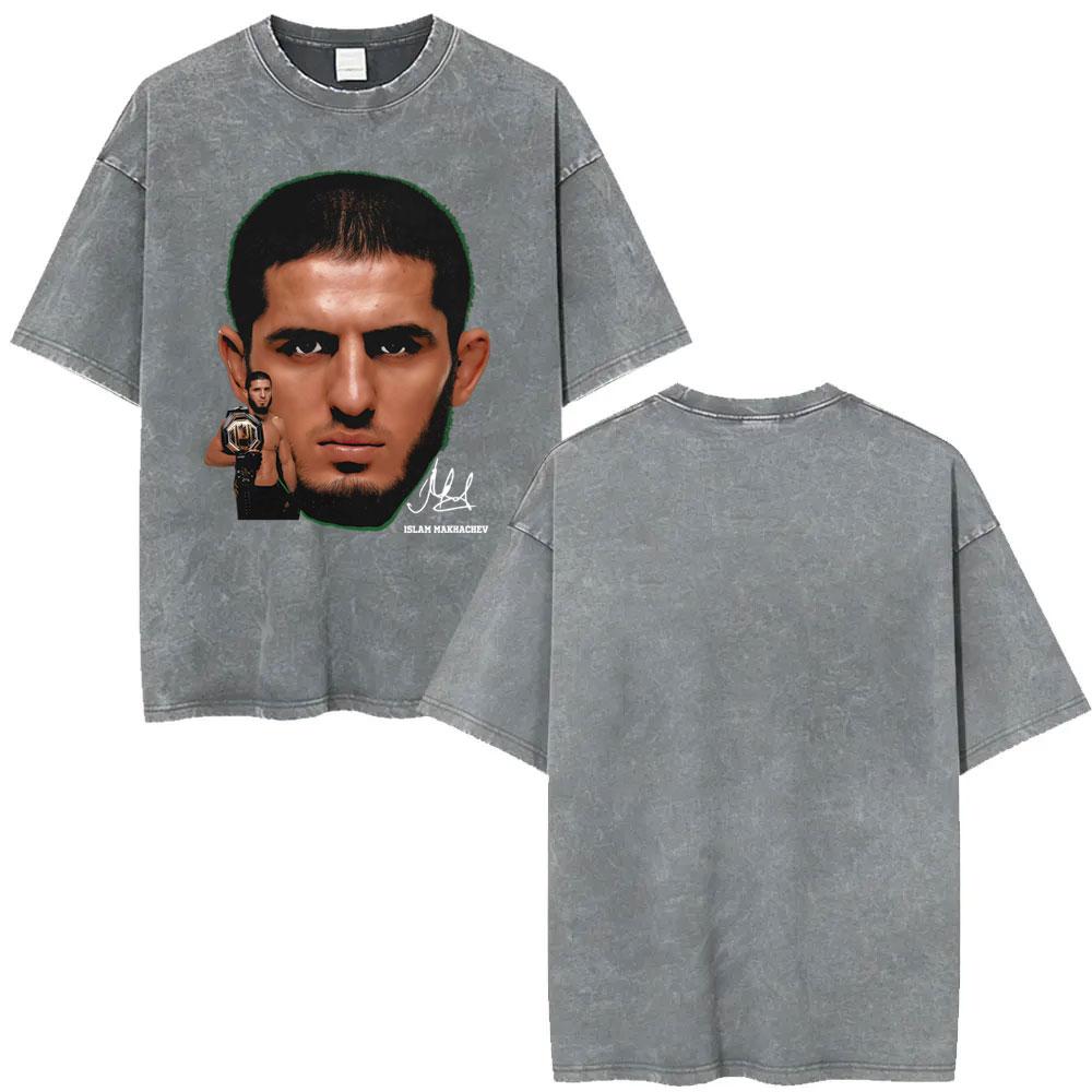 Limitované Islam Makhachev Klasické Grafické Tričko Pánské Dámské Móda Gotické Oversized Trička Vintage Prané Krátký Rukáv Trička