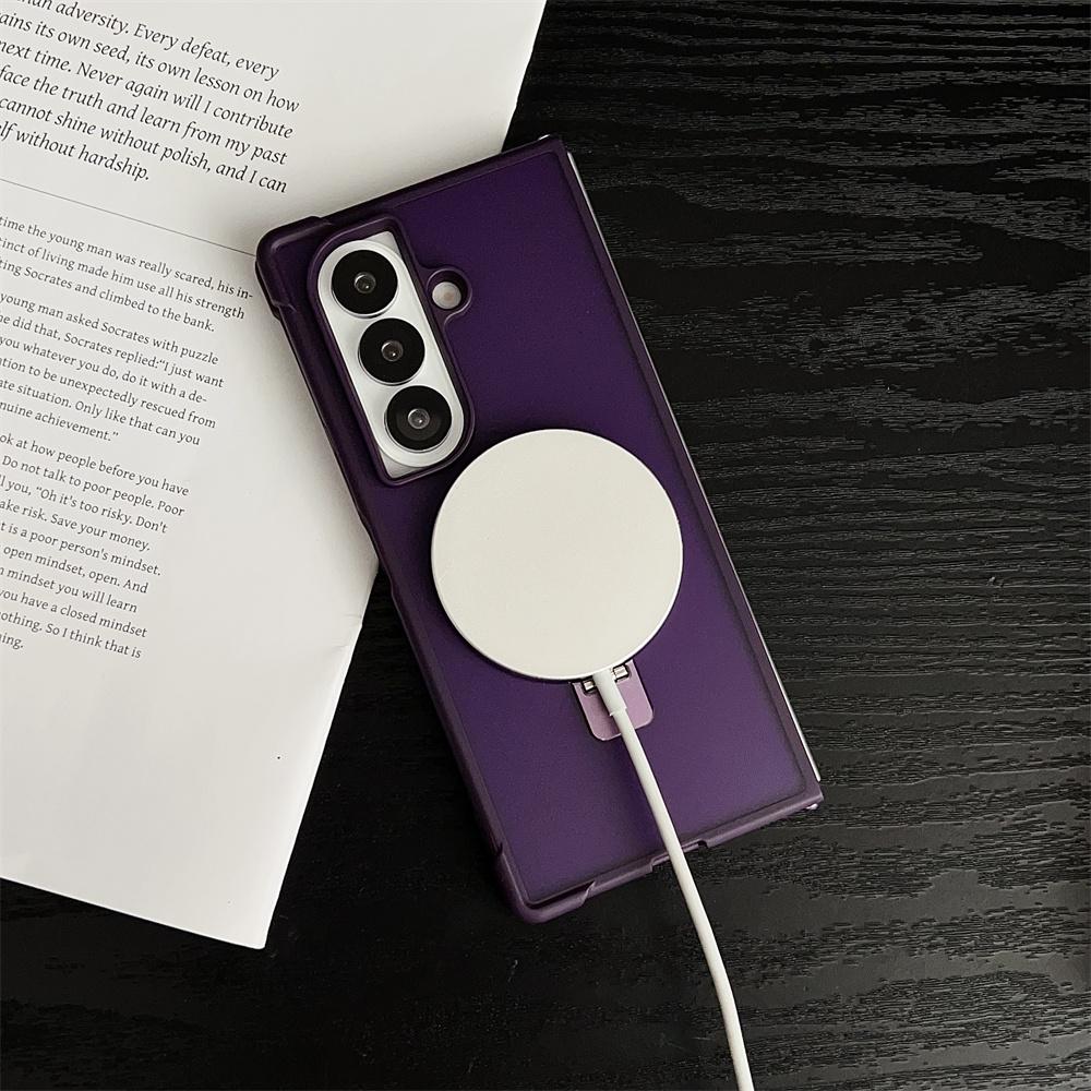 For Samsung Galaxy Z Fold7 5G Magnetic Case Kickstand Shockproof Matte PC+TPU Phone Cover