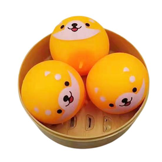 1/2/3/4Pcs Stress Relief Steamed Bun Toy with Steamer Simulation Stuffed Bun Squeeze Sensory Toy Soft TPR