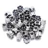 5pcs/lot Alloy Big Hole Beads Colorful Five Petal Flower Loose Bead For DIY Exquisite Bracelet Necklace Jewelry Making Wholesale