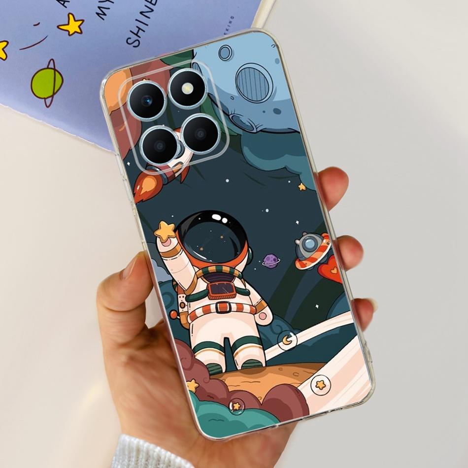 Pro Honor X6a Pouzdro na telefon HonorX6a X 6A 4G WDY-LX1 Roztomilý Motýl Květina Malované Měkký Silikon TPU Zadní Kryt Bumper