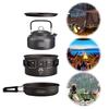 3Pcs/Set Camping Cookware Set Aluminum Alloy Tableware Pot Pan Set Lightweight Cookware Kit for Outdoor Fishing Camping