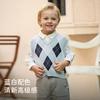 David Bella Boys' Sweater Vest Autumn Edition New Children's Anti static College Style Pure Cotton Knitted Shoulder Vest