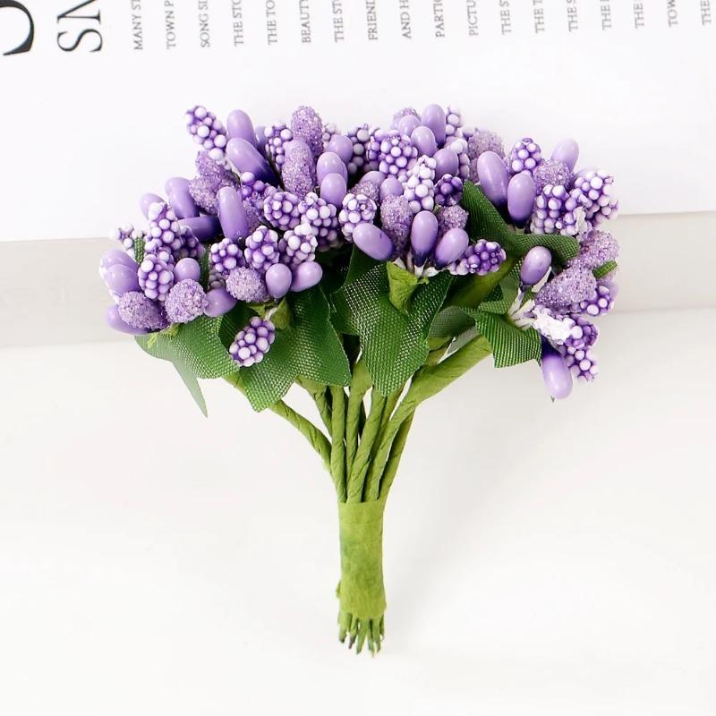 72Pcs Cherry Artificial Flower Heads Home Room Decoration Christmas Bouquet New Year 2025 Party Craft Flower Wreath Gift Accesso