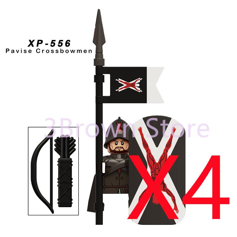 MOC Medieval Building Blocks Castle Knights Army Soldiers Warrior Accessories Warhorse Helmets Shields Armor Toy Gifts S036 DIY