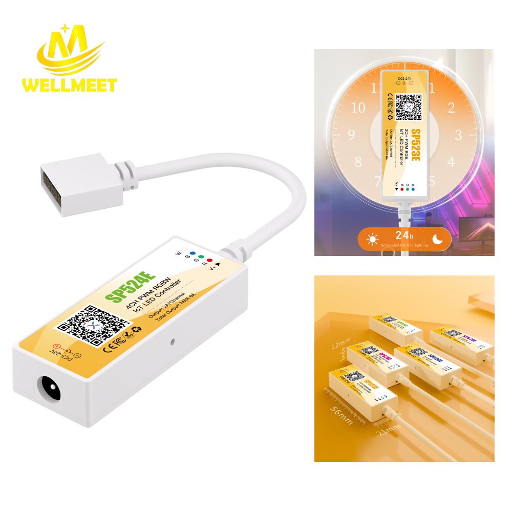 SP521E SP52CE SP528E Bluetooth WiFi Dual-Mode LED Controller DC5–24V Music Smart Voice Control Dimmer App-Controlled Timer 3