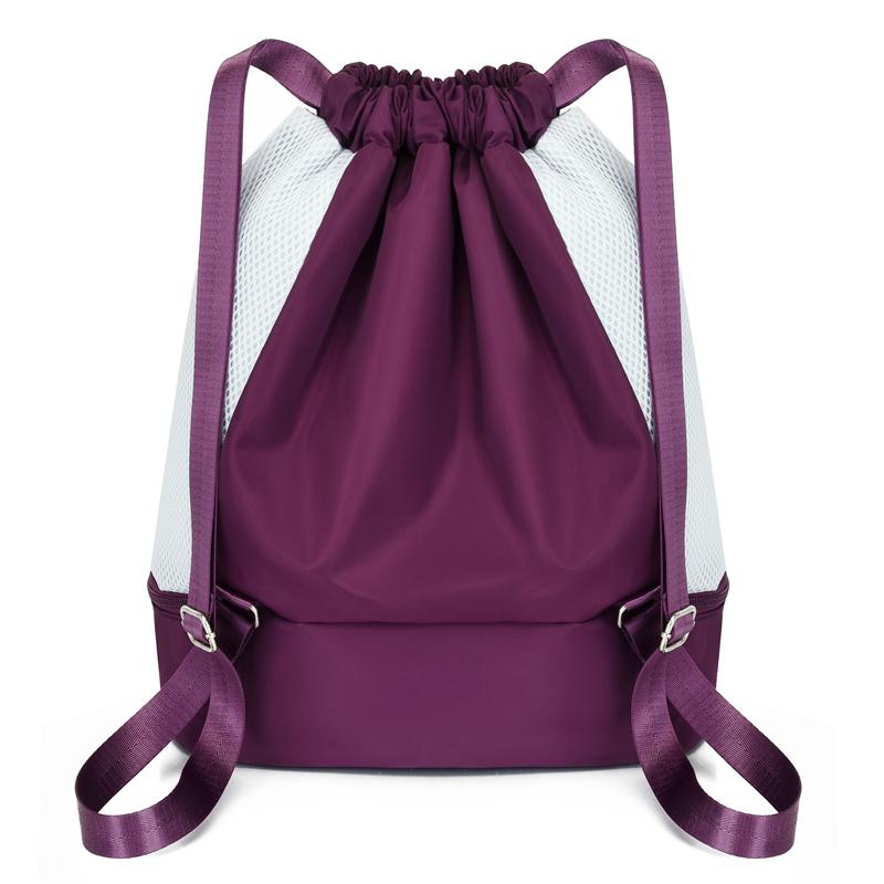 Lightweight Durable Oxford Drawstring Backpack Casual Fitness Gym Bag with Shoes Compartment Fashionable School Sports Bag