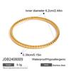Retro Style 18K Gold Stainless Steel Hammered Texture Bangle Jewelry