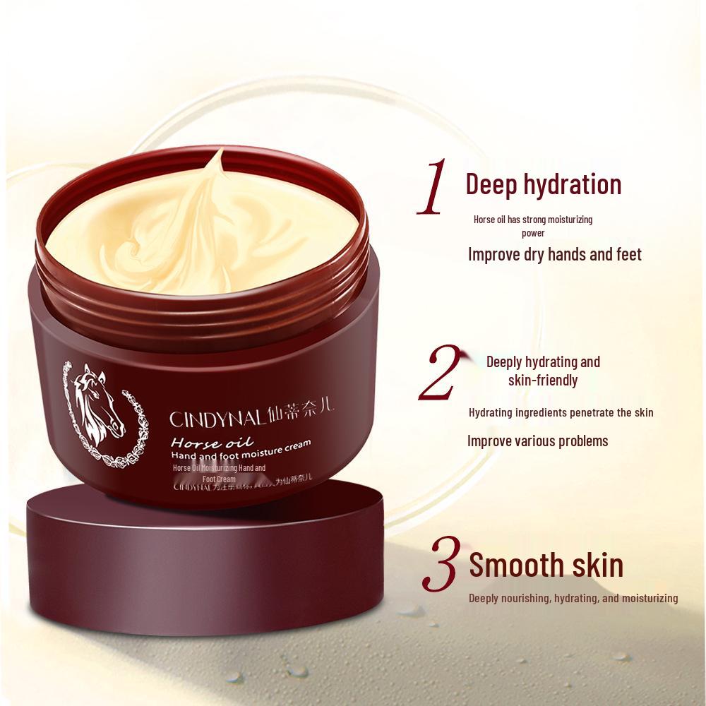 Cindy Nair Krem Nawilżający do Rąk i Stóp z Olejem Końskim na Pęknięcia Pięt i Spierzchniętą Skórę, Do Użytku Jesienno-Zimowego.