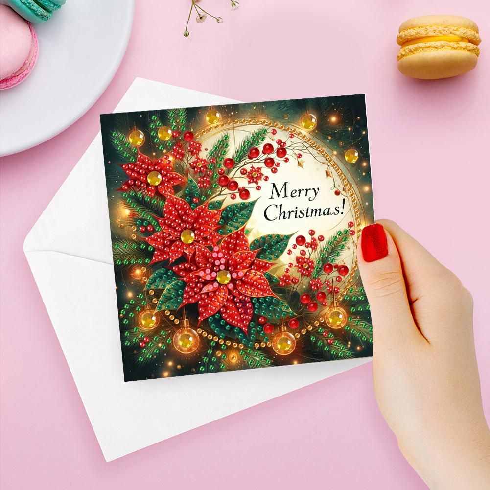 6Pcs Christmas DIY Diamond Painting Card Tree and Angel Girl Diamond Drawing Card Diamond Painting Greeting Card for Adults