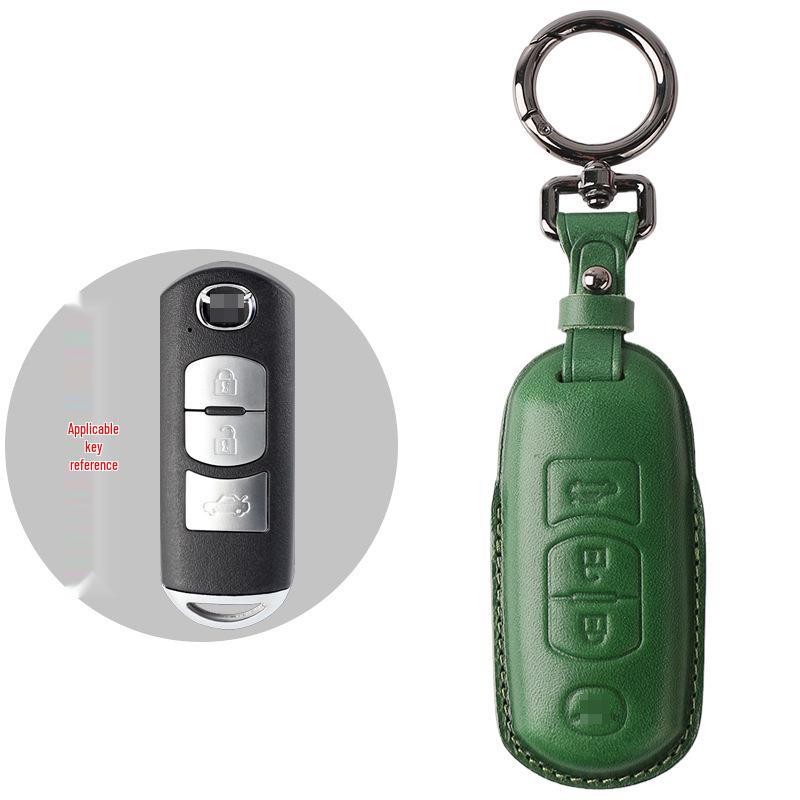 Genuine Leather Key Case for 2022 Mazda Axela/CX5/CX4 - Handmade Protective Cover