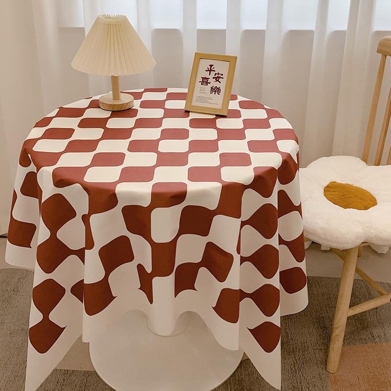 Chessboard Plaid Tablecloth Girl Heart Light Luxury High Sense Coffee Table Cover Student Dormitory Desk Makeup Tablecloth