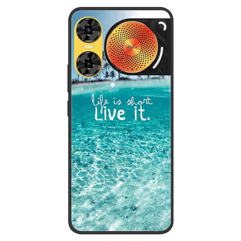 For ZTE Nubia Music 2 Case 2025 Soft Black Silicone Bumper Butterfly Painted Phone Cover for Nubia Music2 Cases Fundas Capa