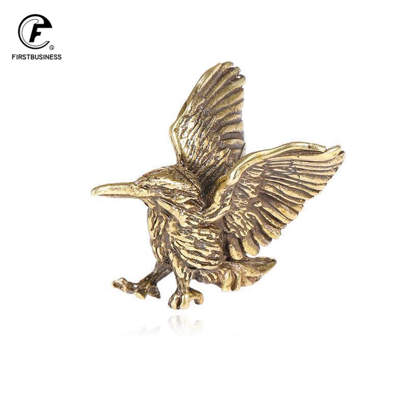Brass Solid Copper Open Wing Mini Eagle Bird Art Model Home Living Room Office Tea House Yoga Room Decor Statues Sculpture Gift