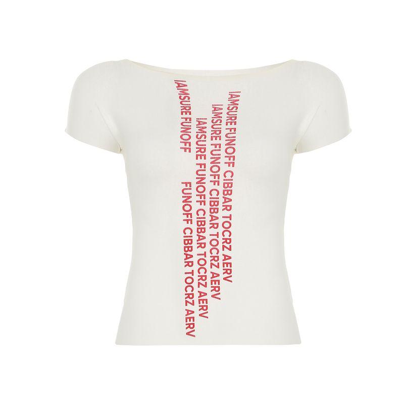 

H Home European and American Women s Clothing American Street Letter Print Short-Sleeve T-shirt Ins Style Sexy round Neck Tight Sexy Top White S