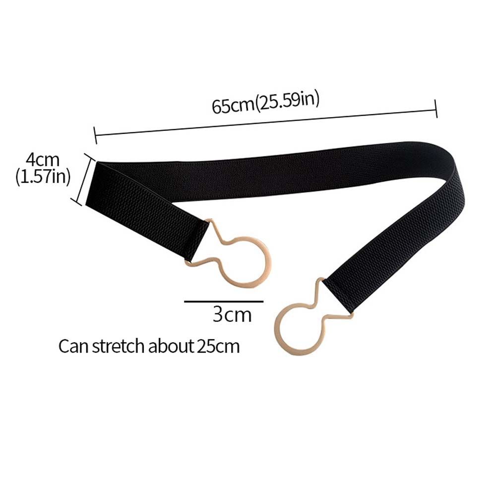 Decoration Geometric Women Waistband Gold Round Buckle Belt Female Waist Strap Elastic Waist Belt