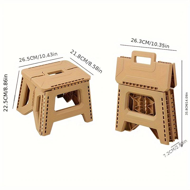 Heavy-Duty Thickened Portable Folding Stool with Handle - 1 Pack Square Plastic Collapsible Stool for Indoor, Gatherings, Picnic