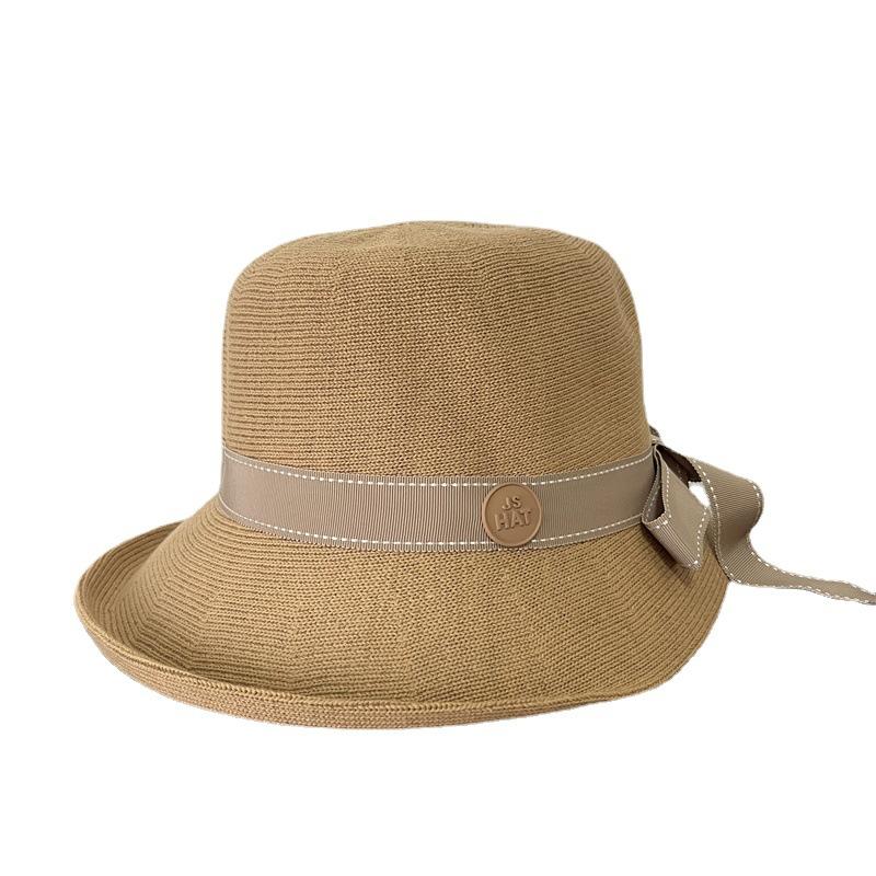 Fisherman's Hat Lady Spring and Autumn Travel British Top Hat Fashion Casual Versatile Knitted Basin Hat Shows Small Face