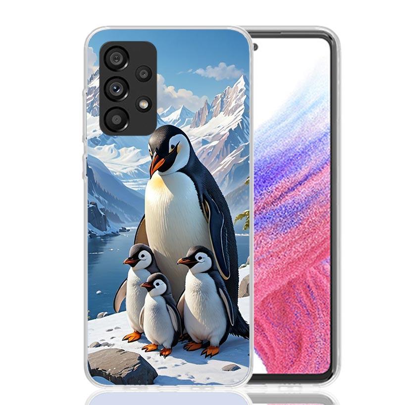 Penguins Love At The North Pole Phone Case For Samsung Galaxy A17 A16 A14 A15 A13 A57 A56 A54 A55 A53 A37 A36 A34 A35 A33 A26 A2