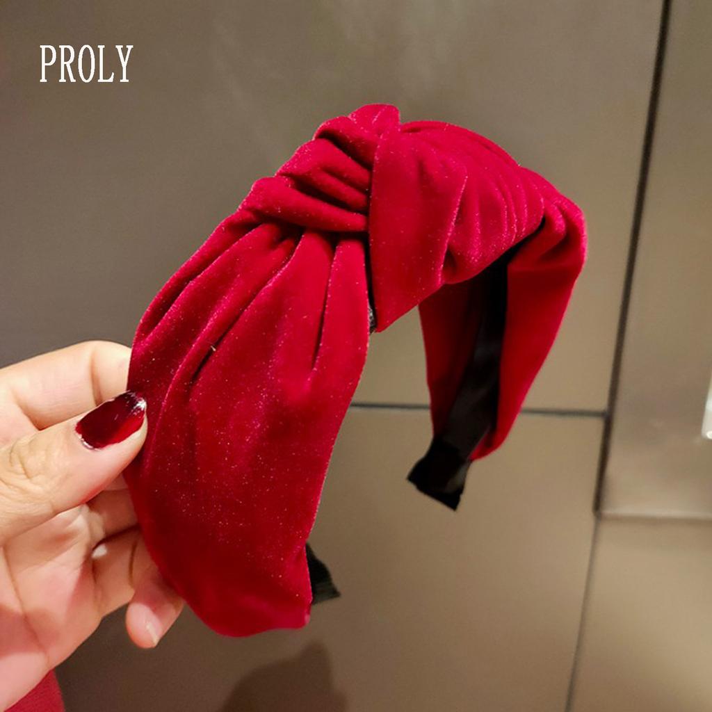 PROLY Neue Mode Damen Haarband Herbst Winter Turban Breite Seite Weiches Goldenes Samt Stirnband Für Erwachsene Einfarbig Klassische Kopfbedeckung