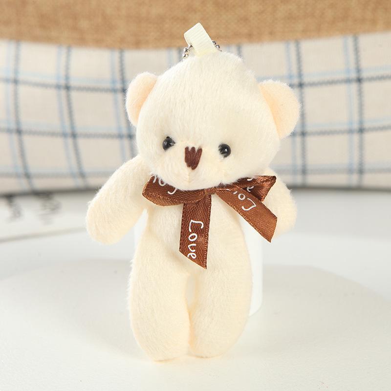 One-piece Teddy Bear Pendant Keychain with Bow Tie - Plush Toy Doll.