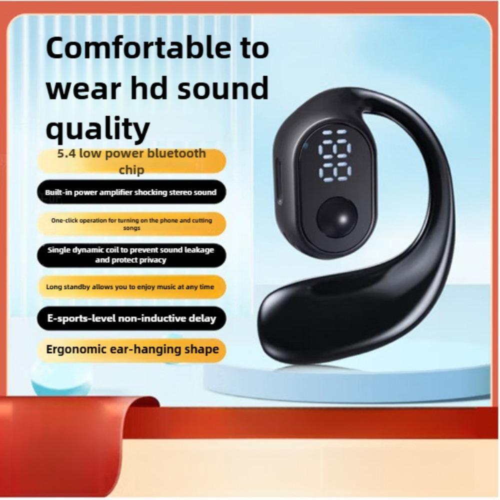 

Беспроводная Bluetooth-гарнитура с цифровым дисплеем, спортивная игровая гарнитура с креплением на ухо