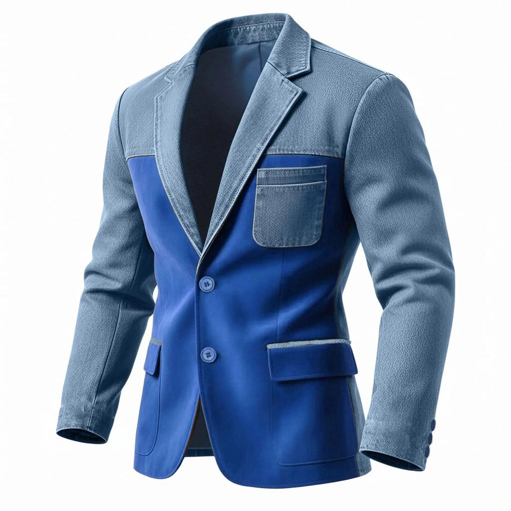 Frühling Herbst Herren Patchwork Blazer Mode Anzugjacke Hohe Qualität Schlank Lässig Blazer Mäntel Mann