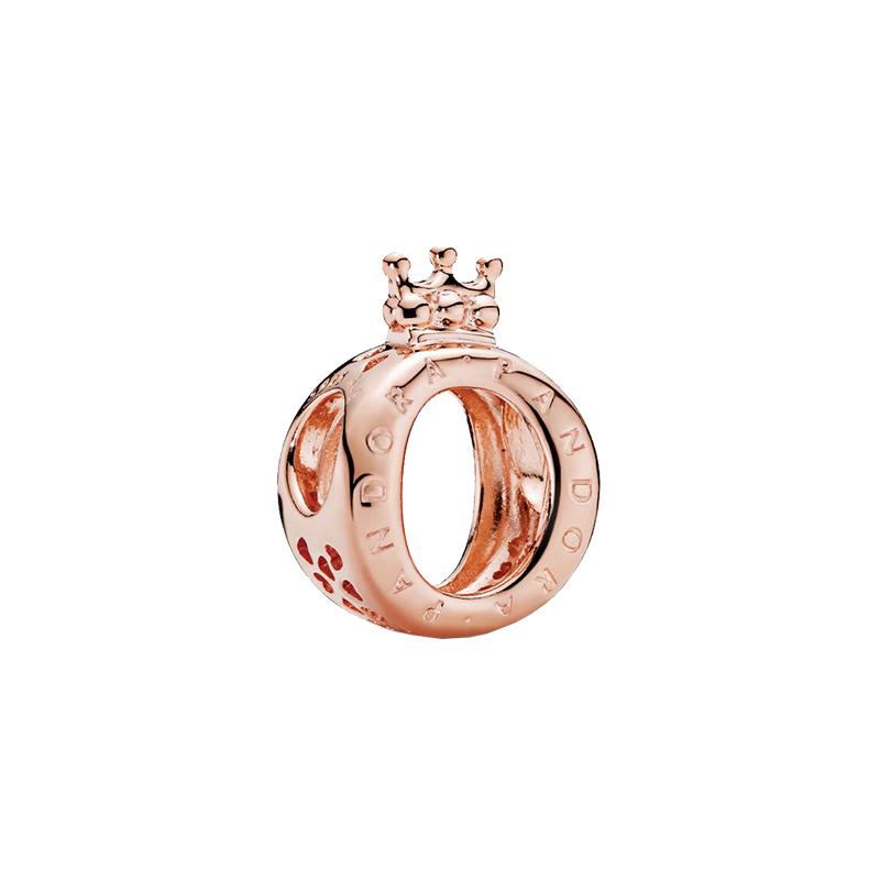 Pandora Roségold Krone Buchstabe O Anhänger Kupfer Silberlegierung Halskette/Anhänger Damen Stil 787401