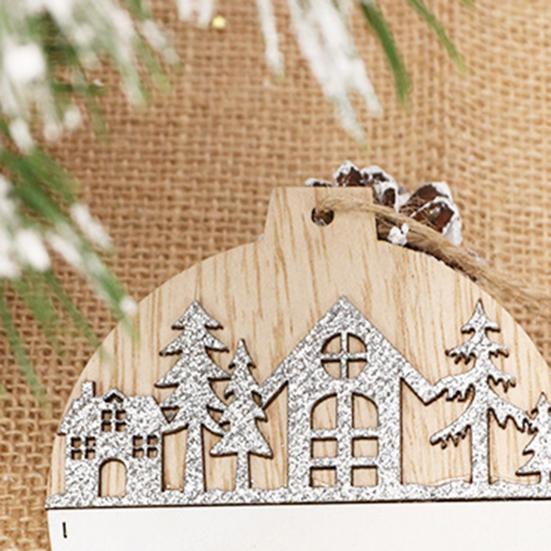 1/4Pcs Wooden Merry Christmas Ornament Farmhouse Rustic Xmas Tree Hanging Double Layer Splicing Love