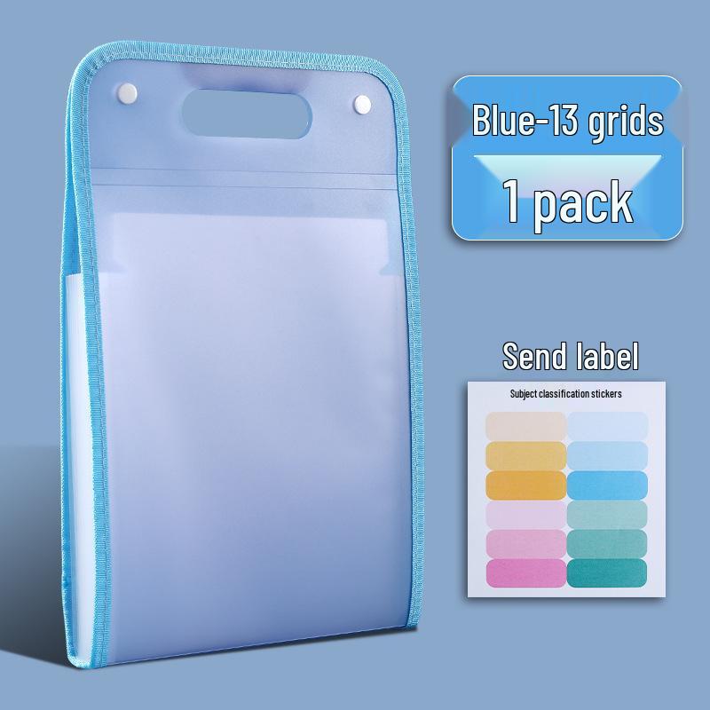 A4 Vertical Accordion Folder with 13 Pockets for Organizing and Storing Test Papers