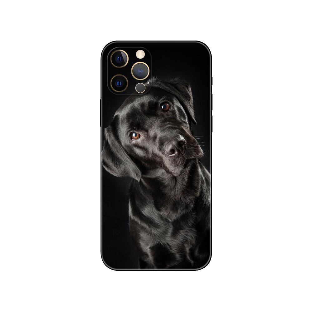 Black Dog Phone Case For iPhone Samsung Galaxy Redmi Xiaomi Oppo OnePlus Note S A 7 8 9 10 11 12 13 14 20 21 22 23 53 54 Pro Max Plus Ultra TPU Soft