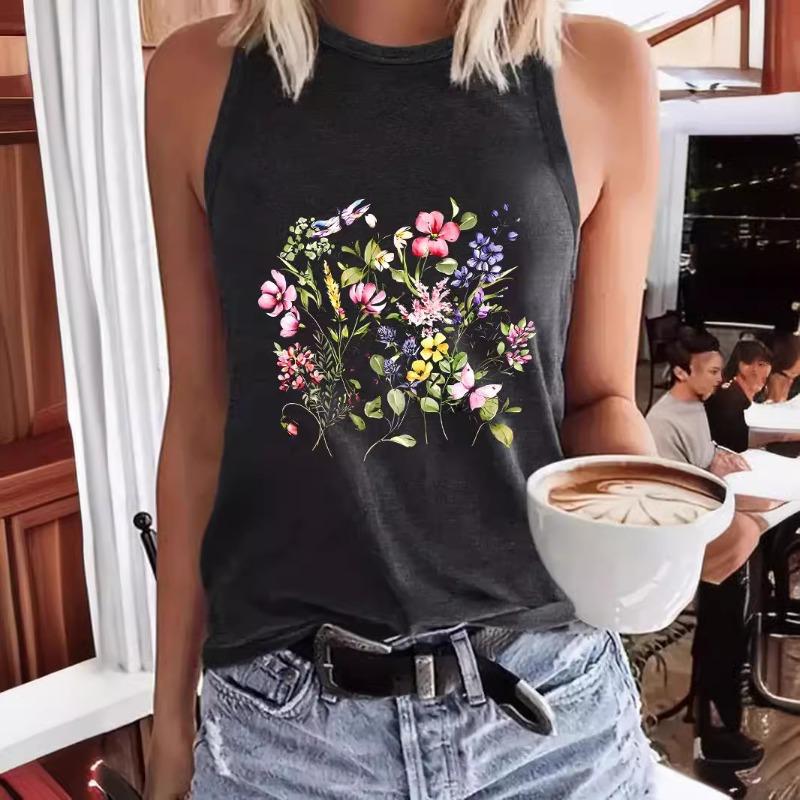 Damen Pullover mit Pflanzen- und Blumendruck, Rundhalsausschnitt, Frühling und Sommer, Freizeit-Oberteil