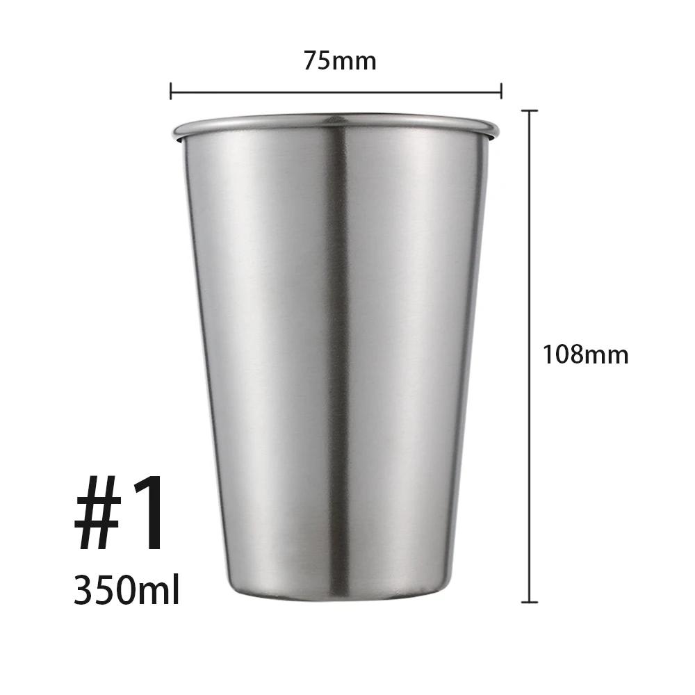 

350/500 мл чашка портативная уличная нержавеющая сталь кружка для питья кофе чай пивная кружка дорожная походная металлическая кружка стакан для воды посуда для питья stainless steel