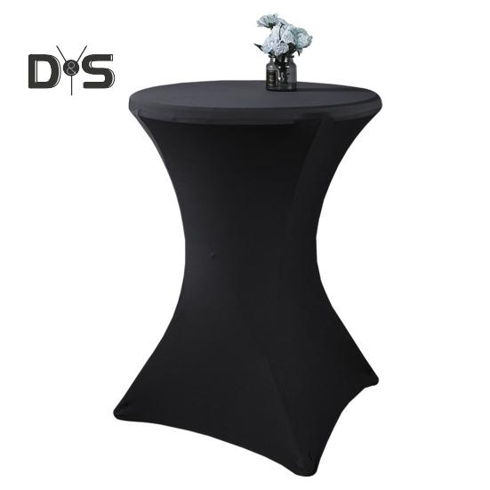 Capa para mesa de coquetel Design de cor sólida Alta elasticidade À prova de óleo Ajuste universal Instalação simples Toalha de mesa redonda alta