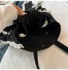 Korean Style Lace Bow Tote Bag Women Fashion Ins Trend Relaxed Canvas Shoulder Bag Large Capacity Underarm Purse Handbags
