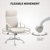 Fabric High Back Office Chair - Cream White