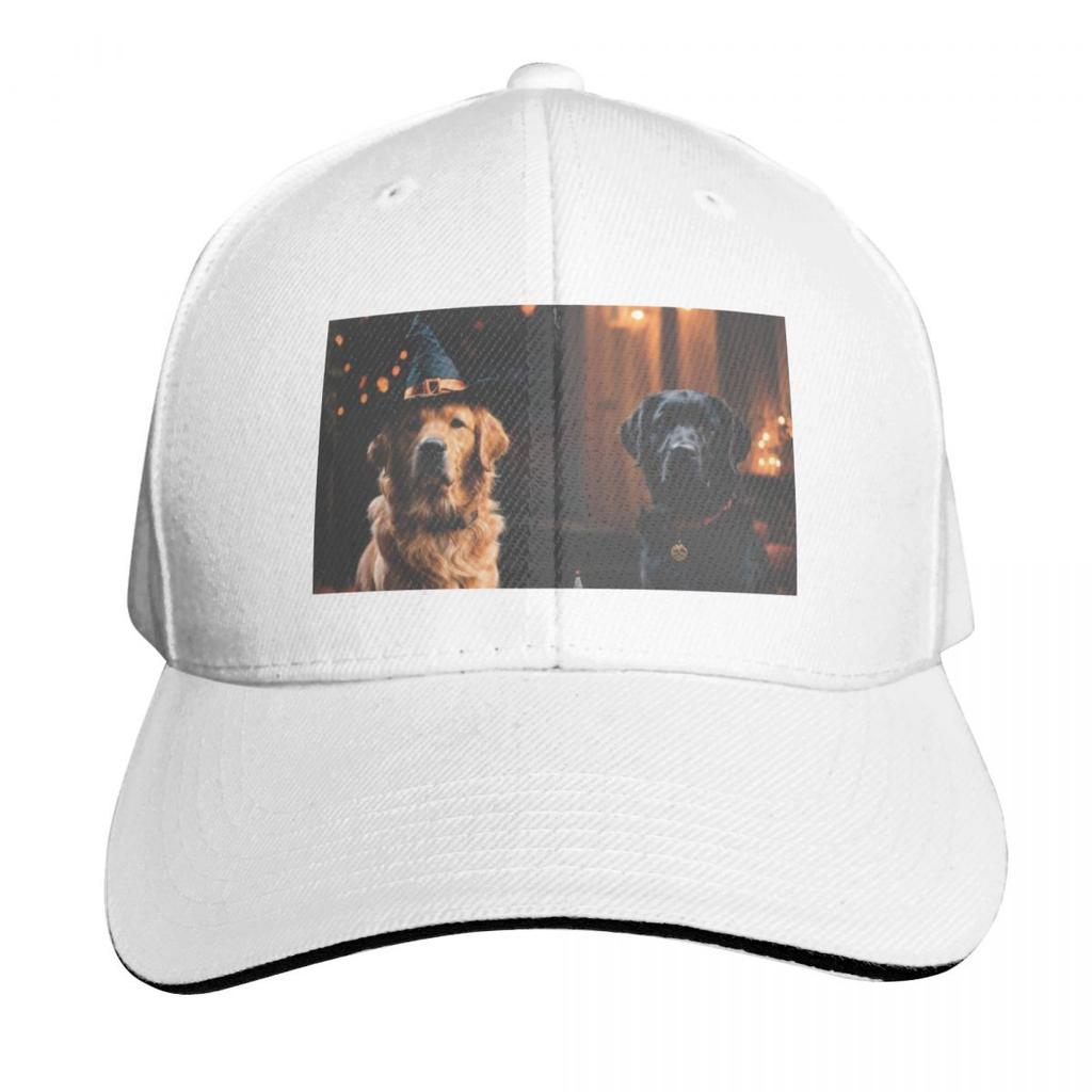 Halloween Dogs Golden Retriever and Black Labrador Baseball Cap sun hat sailor cap for Unisex fun hats Trucker Hats For Unisex Womens