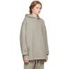 Fear of God Essentials Sudadera Relajada SS22 con Estampado de Letras de Terciopelo en la Espalda Tops Unisex Dark-Oatmeal FOG-SS22-608