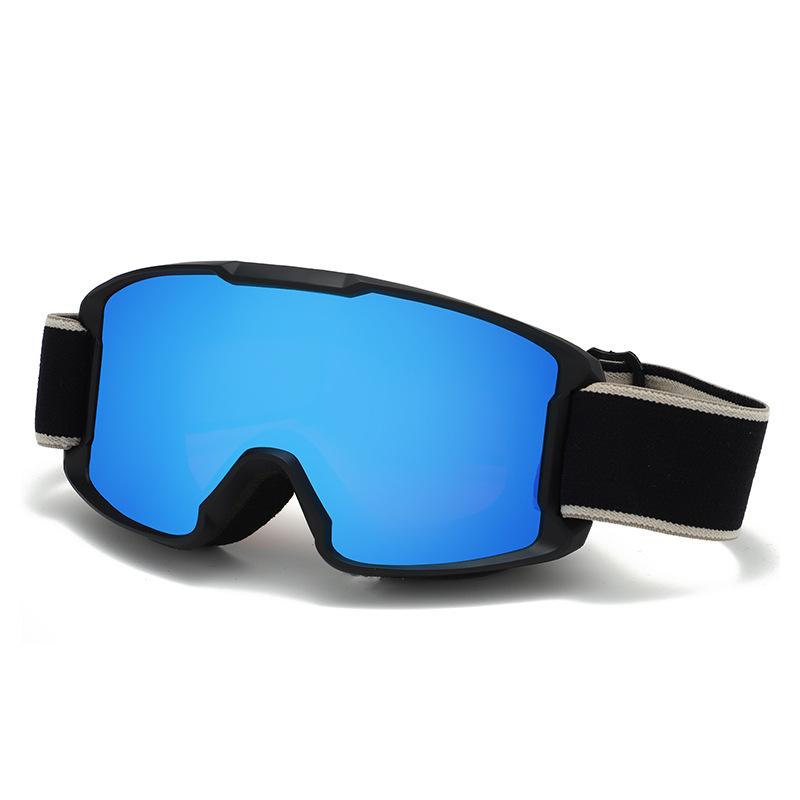 

Children s ski goggles with double-layer anti-fog spherical lenses, high-definition snow goggles for mountaineering, lightweight and comfortable for Black Frame+Blue film