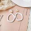 Silver Needle Irregular Resin Face-Slimming Earrings - Trendy Women's Dangle Ear Clips
