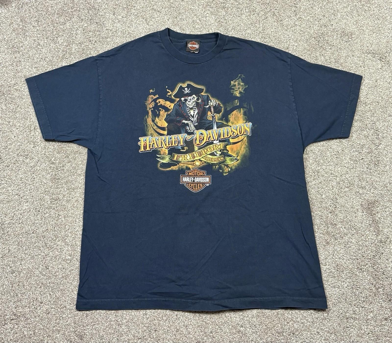 Harley Davidson Blackbeard Revenge Bahamas Pirate T-Shirt Men’s Size 2XL Black Unisex T-Shirt XXXXL