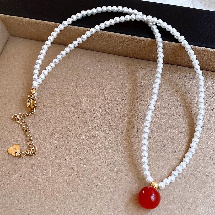 Ретро темперамент геометрический агатовый жемчужный бусинный аксессуар женская цепочка для свитера item