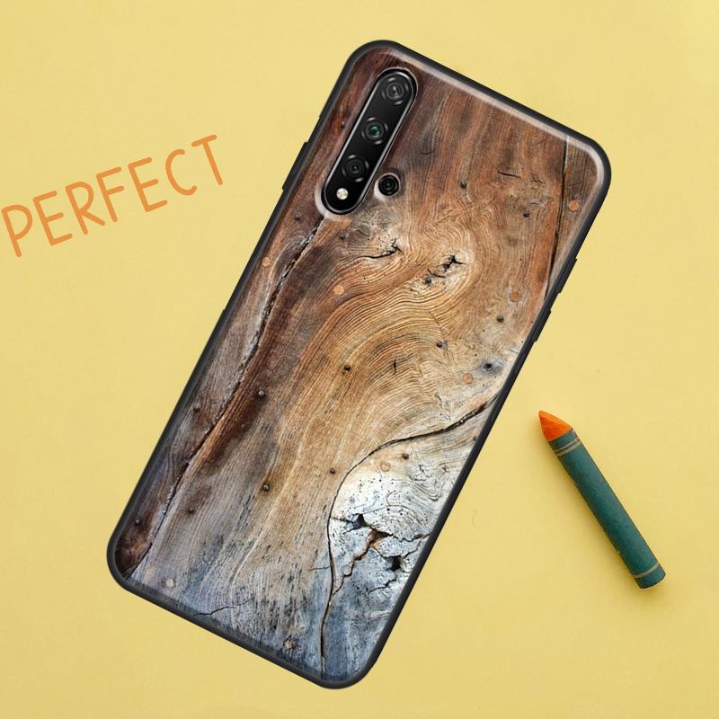 Oak Wood Texture Pattern For Huawei Nova 5T 9 10 SE 7i 8i 11i 12i Y60 Y61 Y70 Y72 Y73 Y90 Y91 P20 P30 P40 Lite Case