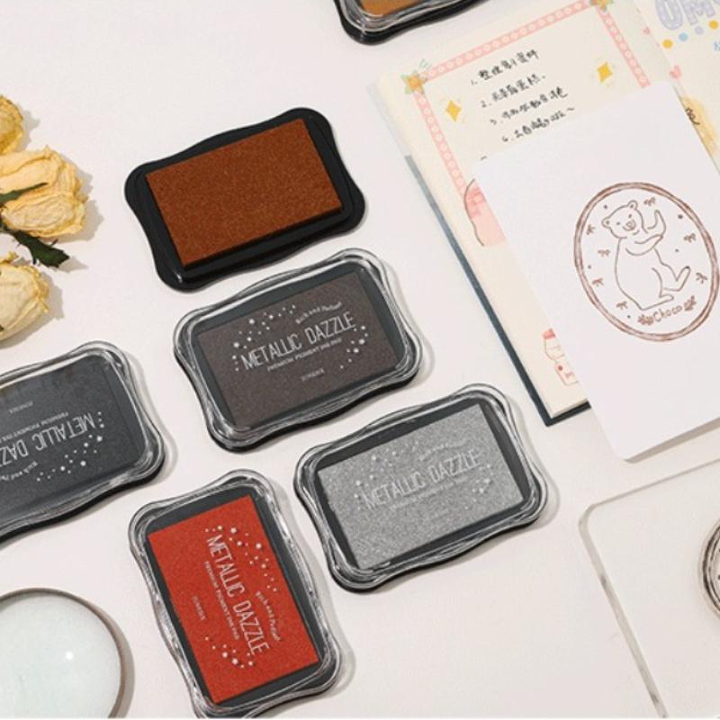 Metallic Large Ink Pad Stamp Companion for Scrapbooking DIY Rubber Stamps Doodling Art