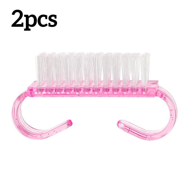 Nail art brush, removes nail dust, nail tool for cleaning and polishing nails, small horn brush розовый