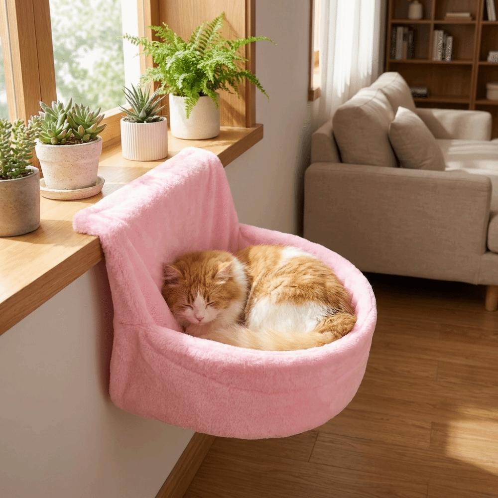 Warm Plush Radiator Cat Hammock Semicircle Plush Sleeping Nest Cat Sleeping Bag Multi-scene Use