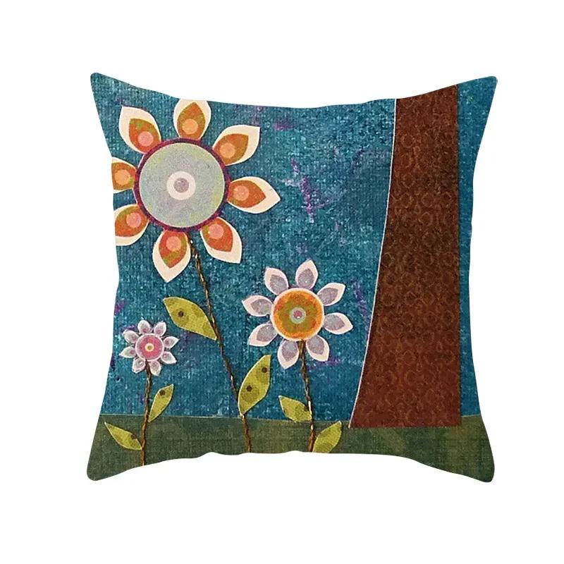 Kissenbezug Kissenbezug Cartoon Blume Baum Gedruckt Sofakissen Büro S Polyester Heimdekor Kissenbezüge